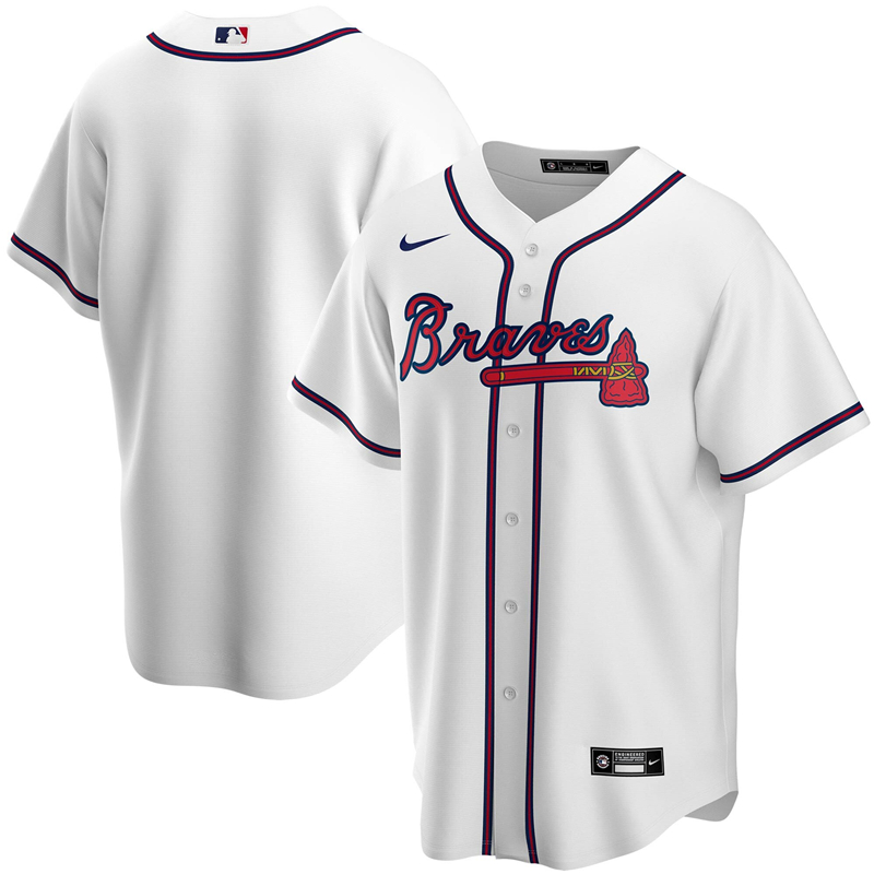 2020 MLB Men Atlanta Braves Nike White Home 2020 Replica Team Jersey 1